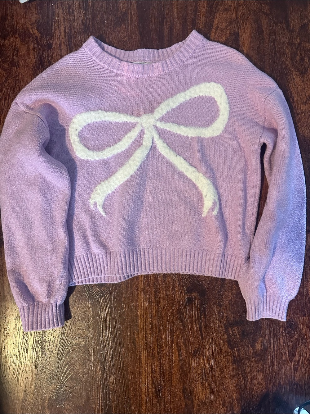 Girls Old Navy Lavender Bow Knit Sweater